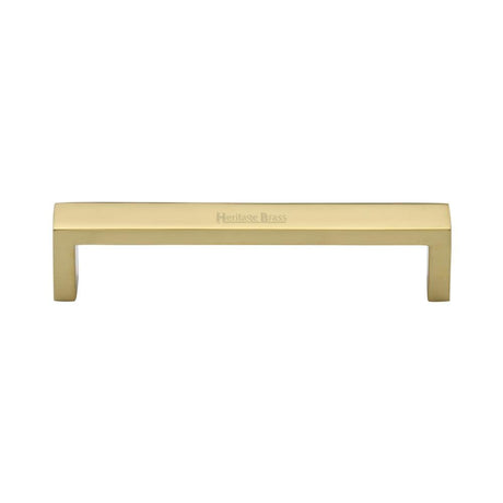 Heritage Brass Cabinet Hardware Polished Brass / Cabinet Pull Handles / 128mm c/c Heritage Brass - Cabinet Pull Wide Metro Design 128mm CTC Polished Brass Finish