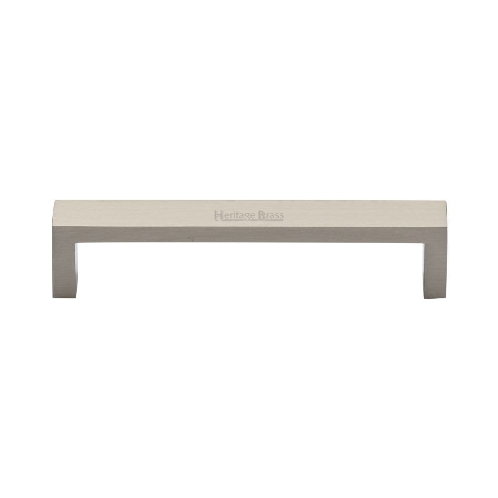 Heritage Brass Cabinet Hardware Satin Nickel / Cabinet Pull Handles / 128mm c/c Heritage Brass - Cabinet Pull Wide Metro Design 128mm CTC Satin Nickel Finish