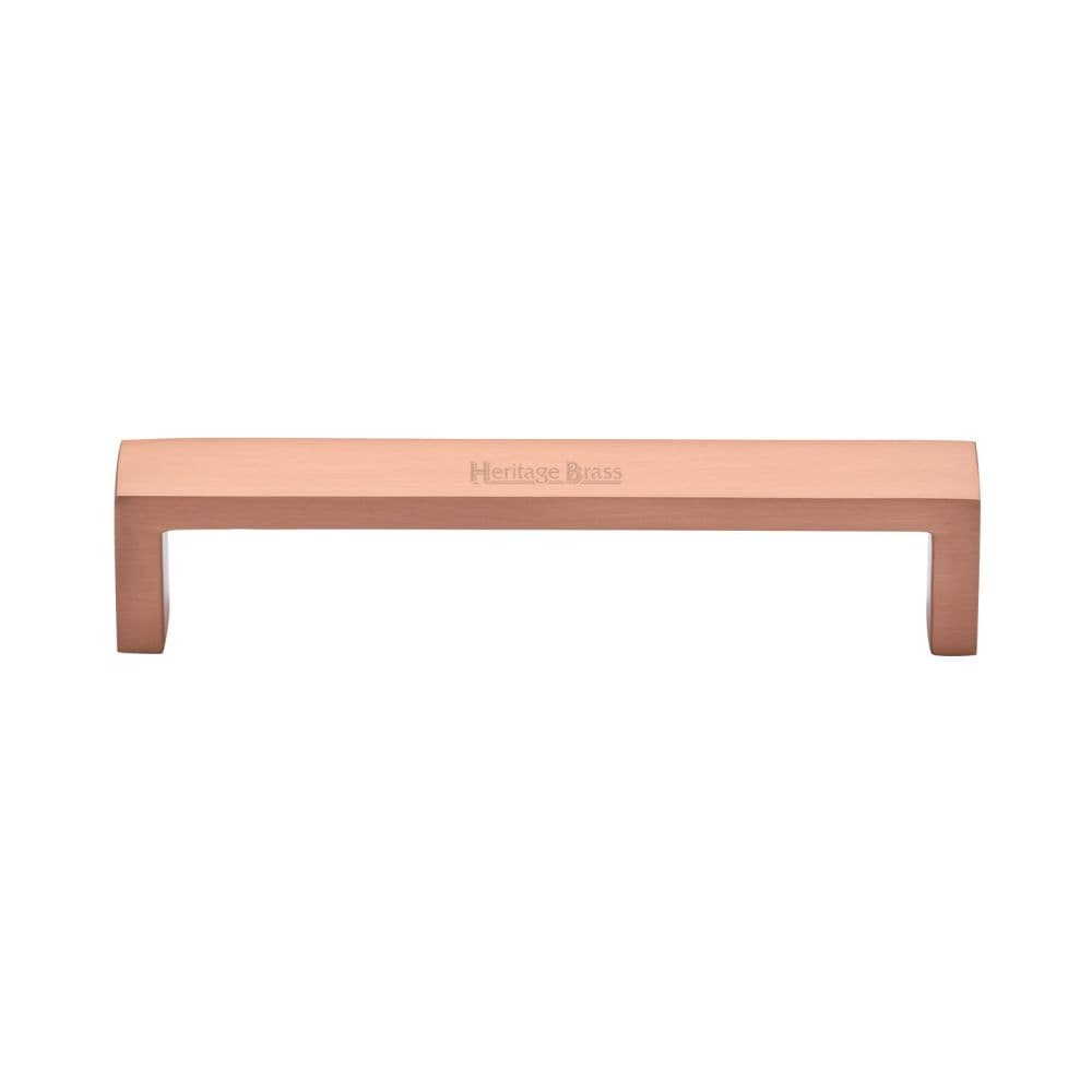 Heritage Brass Cabinet Hardware Satin Rose Gold / Cabinet Pull Handles / 128mm c/c Heritage Brass - Cabinet Pull Wide Metro Design 128mm CTC Satin Rose Gold Finish