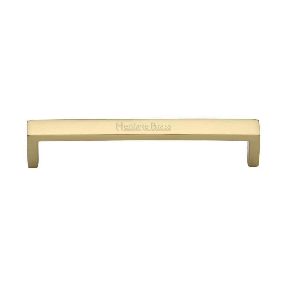 Heritage Brass Cabinet Hardware Polished Brass / Cabinet Pull Handles / 160mm c/c Heritage Brass - Cabinet Pull Wide Metro Design 160mm CTC Polished Brass Finish