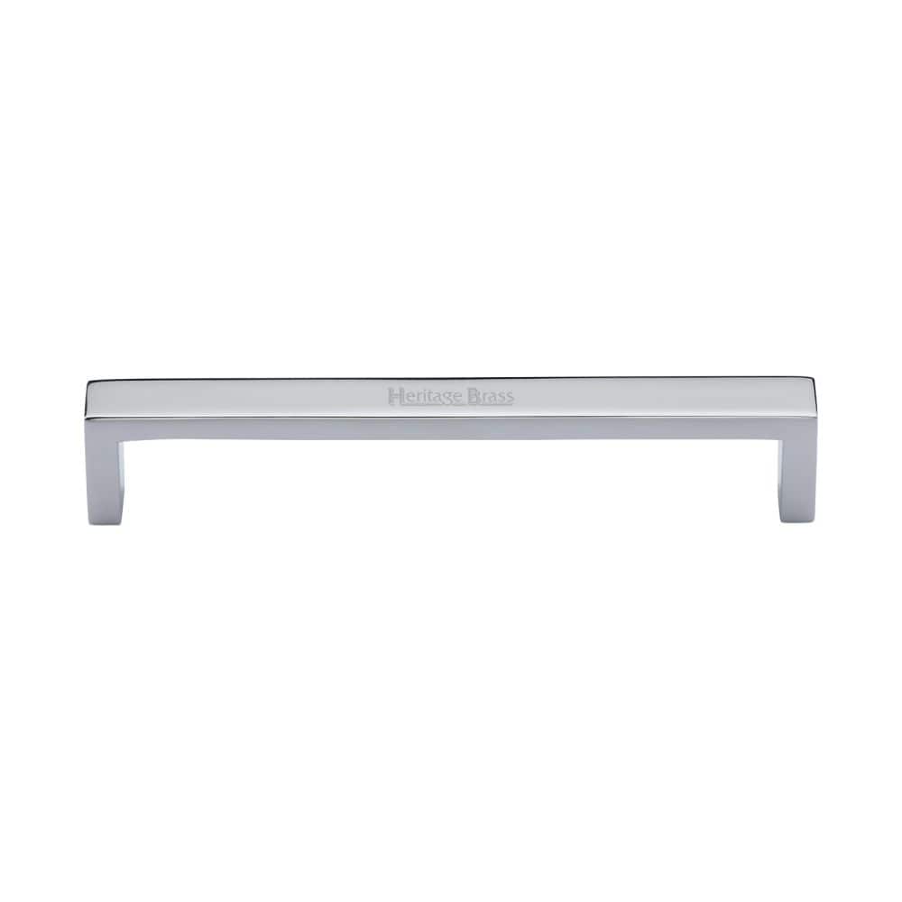 Heritage Brass Cabinet Hardware Polished Chrome / Cabinet Pull Handles / 160mm c/c Heritage Brass - Cabinet Pull Wide Metro Design 160mm CTC Polished Chrome Finish