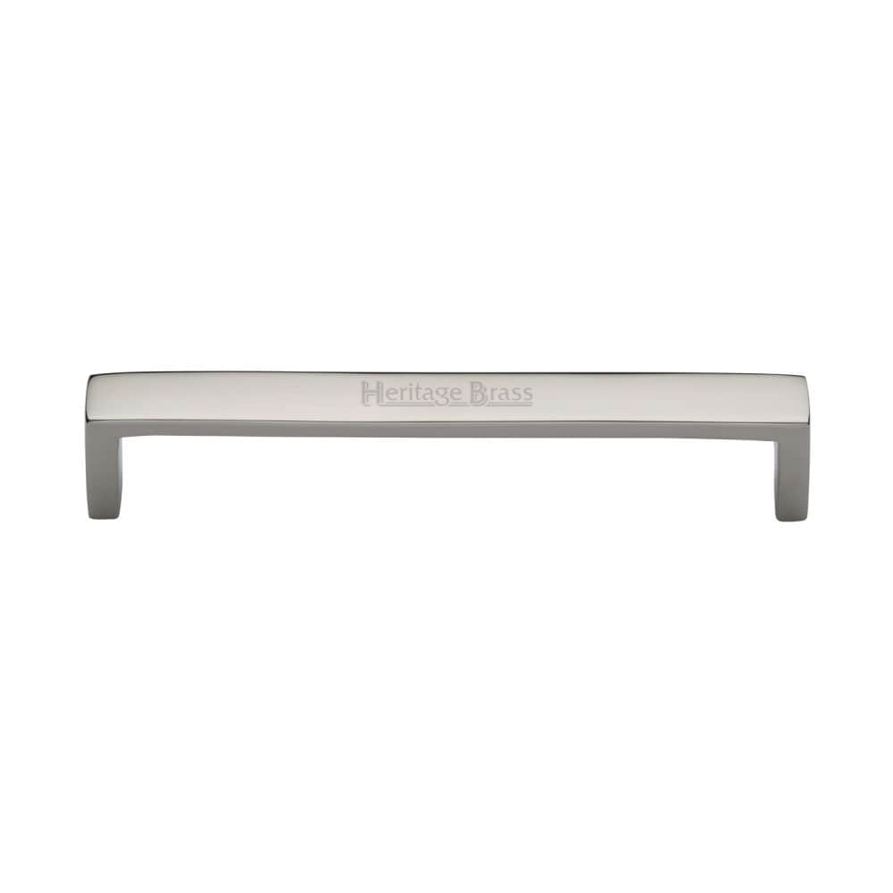 Heritage Brass Cabinet Hardware Polished Nickel / Cabinet Pull Handles / 160mm c/c Heritage Brass - Cabinet Pull Wide Metro Design 160mm CTC Polished Nickel Finish