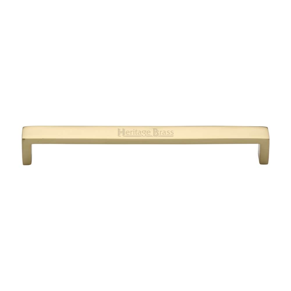 Heritage Brass Cabinet Hardware Polished Brass / Cabinet Pull Handles / 192mm c/c Heritage Brass - Cabinet Pull Wide Metro Design 192mm CTC Polished Brass Finish