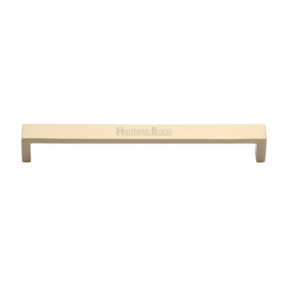 Heritage Brass Cabinet Hardware Satin Brass / Cabinet Pull Handles / 192mm c/c Heritage Brass - Cabinet Pull Wide Metro Design 192mm CTC Satin Brass Finish