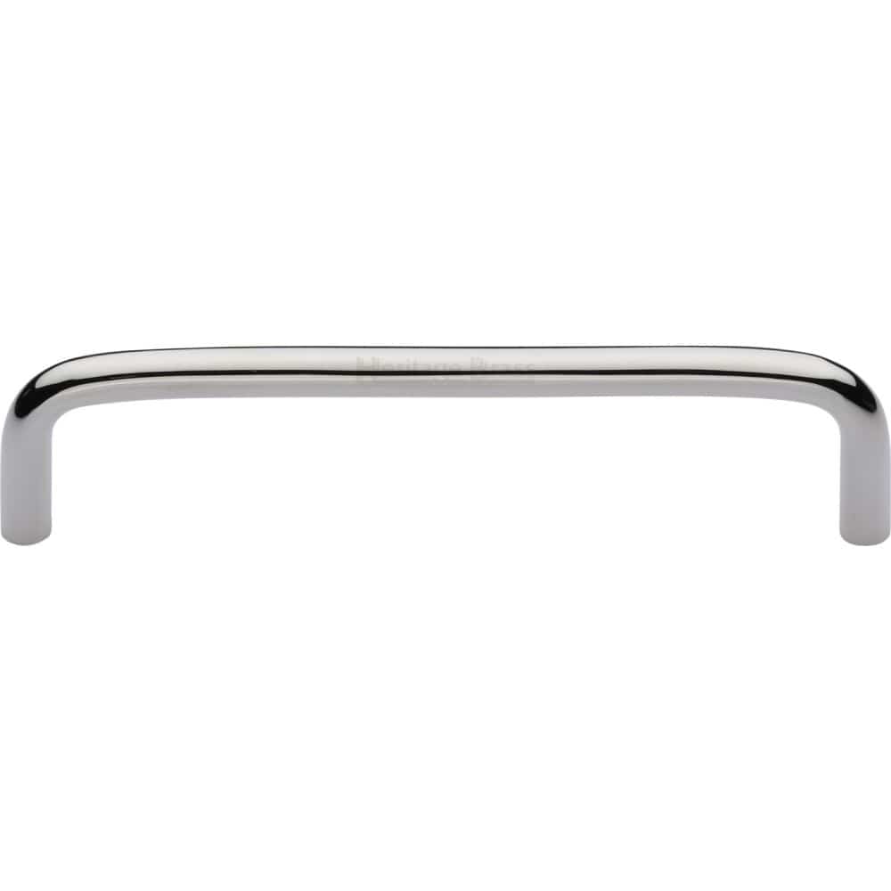 Heritage Brass Cabinet Hardware Polished Nickel / Cabinet Pull Handles / 128mm c/c Heritage Brass - Cabinet Pull Wire Design 128mm CTC Polished Nickel Finish