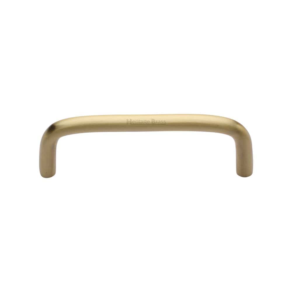 Heritage Brass Cabinet Hardware Satin Brass / Cabinet Pull Handles / 96mm c/c Heritage Brass - Cabinet Pull Wire Design 96mm CTC Satin Brass Finish