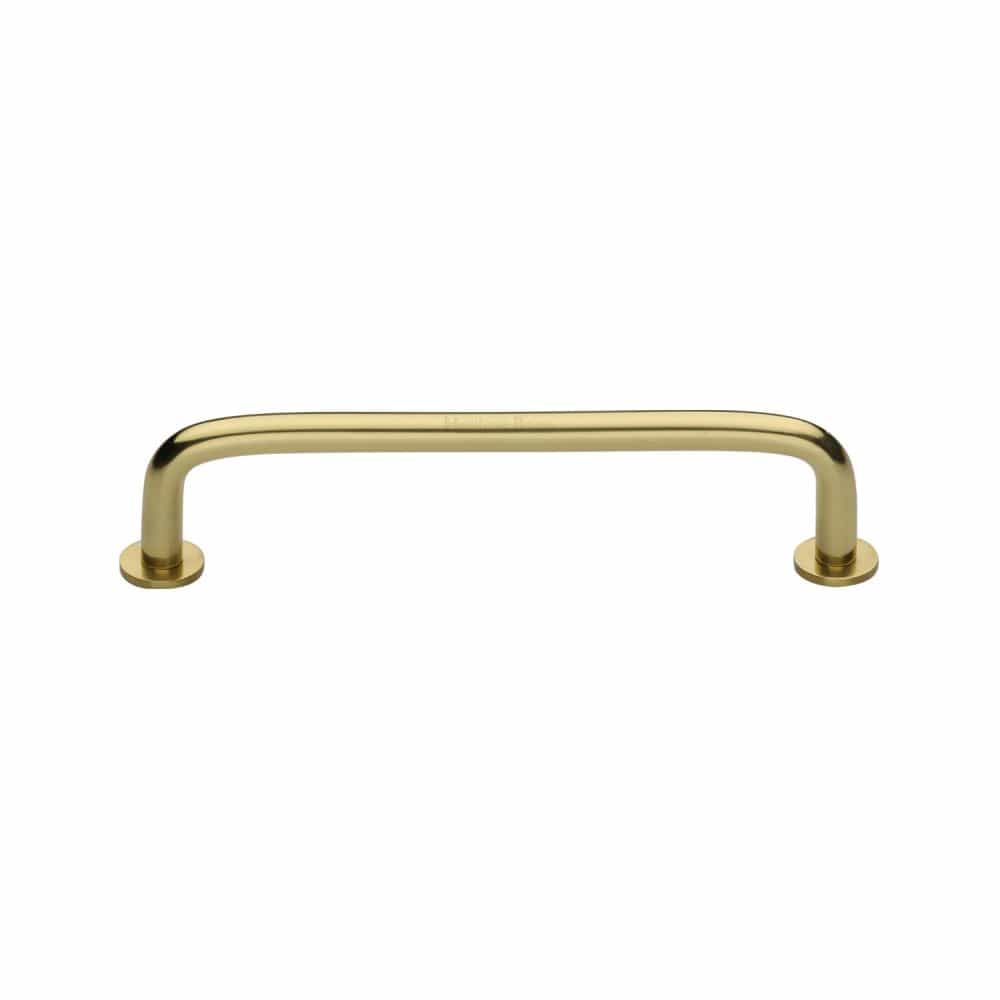 Heritage Brass Cabinet Hardware Polished Brass / Cabinet Pull Handles / 128mm c/c Heritage Brass - Cabinet Pull Wire Design with 16mm Rose 128mm CTC Polished Brass Fi