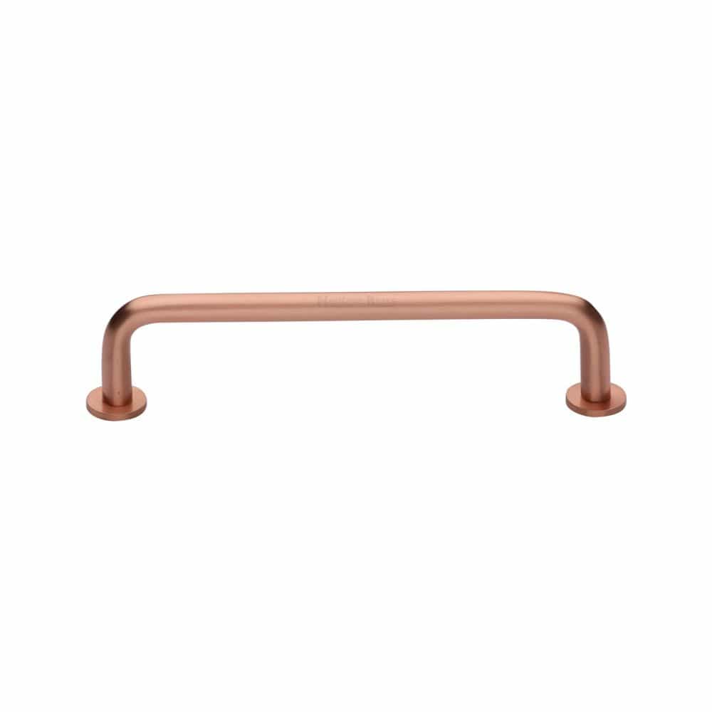 Heritage Brass Cabinet Hardware Satin Rose Gold / Cabinet Pull Handles / 128mm c/c Heritage Brass - Cabinet Pull Wire Design with 16mm Rose 128mm CTC Satin Rose Gol
