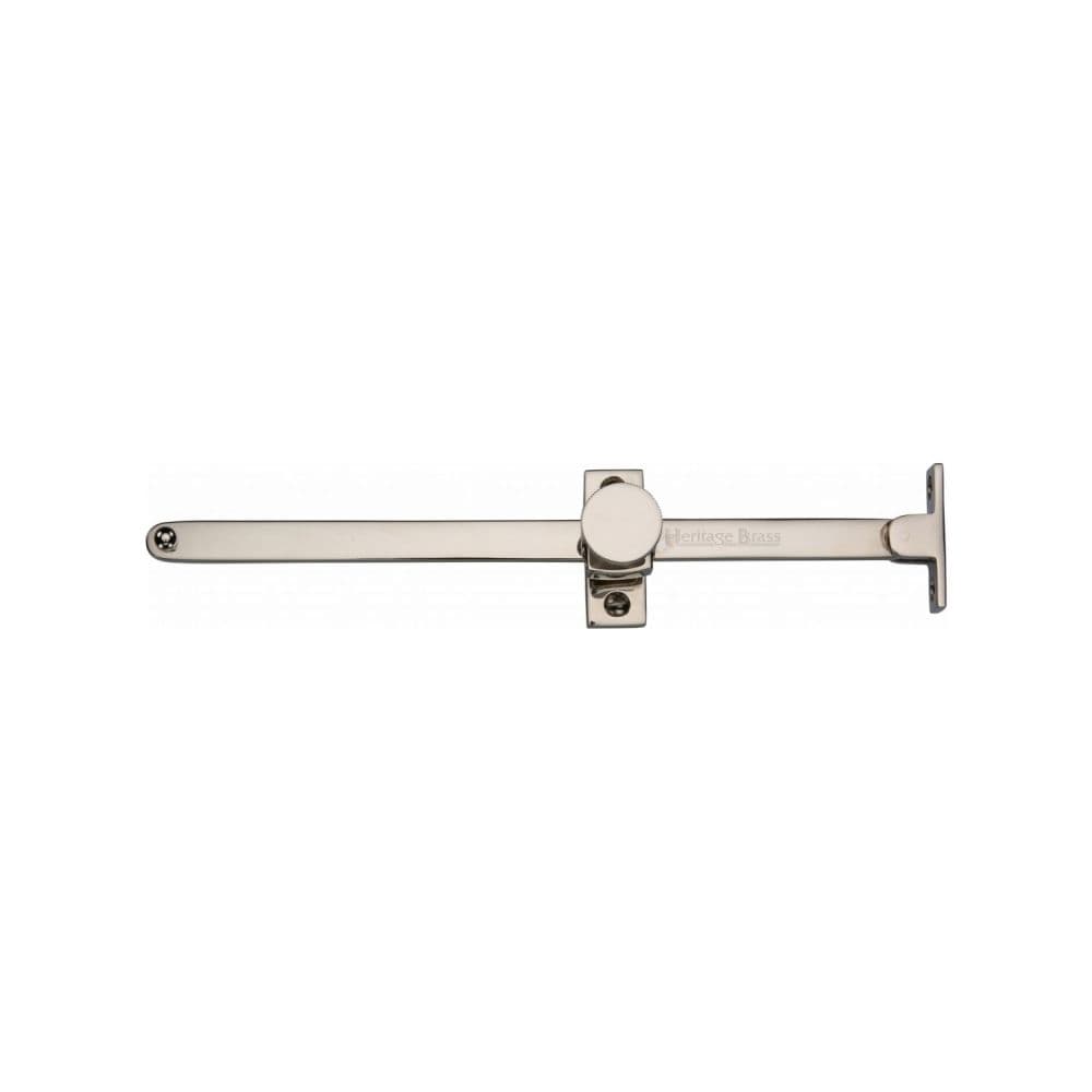 Heritage Brass Window Furniture Polished Nickel / 10"/250mm Heritage Brass - Casement Stay Sliding Design 10" Polished Nickel Finish