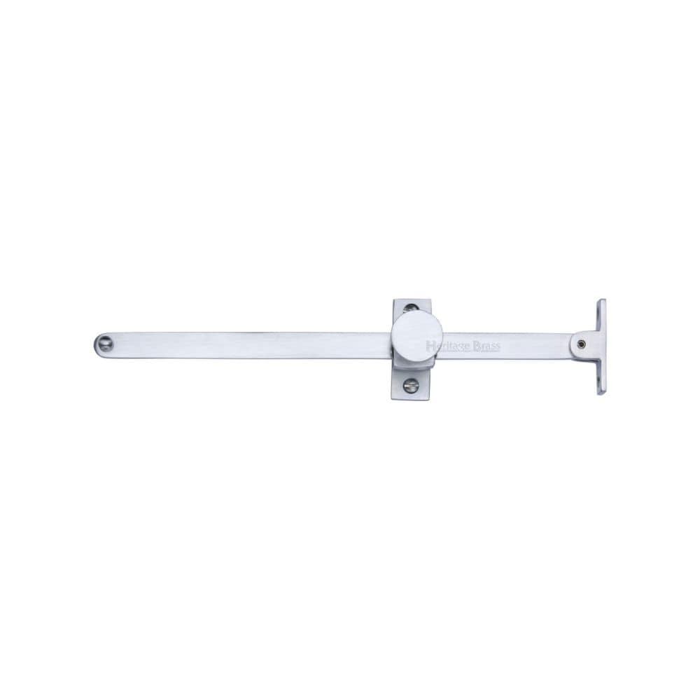 Heritage Brass Window Furniture Satin Chrome / 10"/250mm Heritage Brass - Casement Stay Sliding Design 10" Satin Chrome Finish