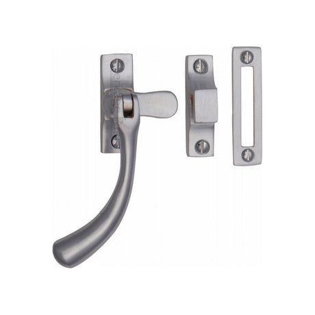 Heritage Brass Window Furniture Satin Chrome / No / Mortice & Hook Place Heritage Brass - Casement Window Fastener Ball Design Satin Chrome Finish