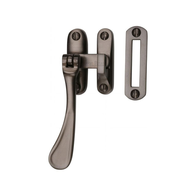 Heritage Brass Window Furniture Matt Bronze / No / Mortice & Hook Place Heritage Brass - Casement Window Fastener Spoon Pattern Matt Bronze Finish
