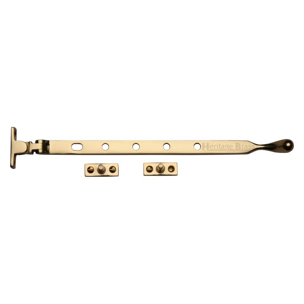 Heritage Brass Window Furniture Polished Brass / 12"/300mm Heritage Brass - Casement Window Stay Ball Design 12" Polished Brass Finish