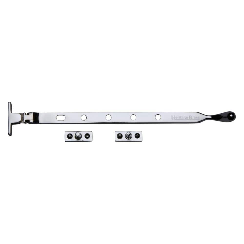 Heritage Brass Window Furniture Polished Chrome / 12"/300mm Heritage Brass - Casement Window Stay Ball Design 12" Polished Chrome Finish