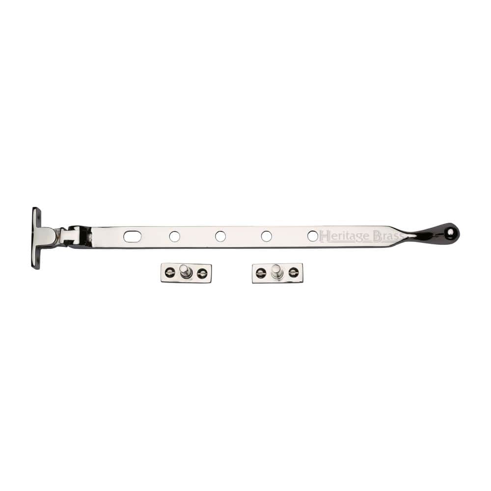 Heritage Brass Window Furniture Polished Nickel / 12"/300mm Heritage Brass - Casement Window Stay Ball Design 12" Polished Nickel Finish