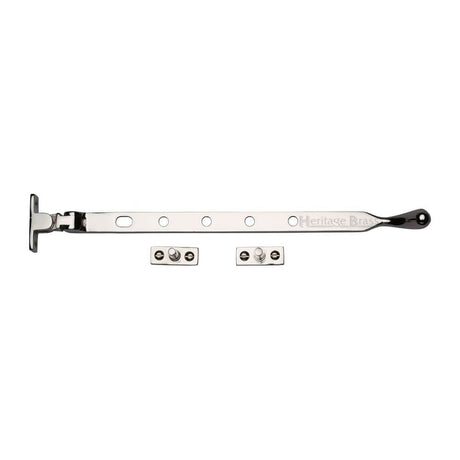Heritage Brass Window Furniture Polished Nickel / 12"/300mm Heritage Brass - Casement Window Stay Ball Design 12" Polished Nickel Finish