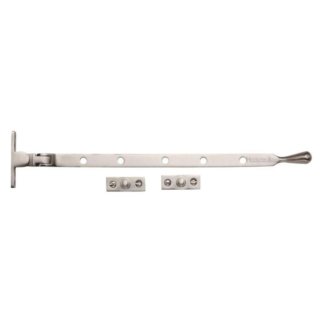 Heritage Brass Window Furniture Satin Nickel / 12"/300mm Heritage Brass - Casement Window Stay Ball Design 12" Satin Nickel Finish