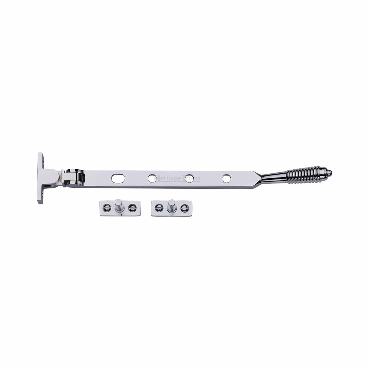Heritage Brass Window Furniture Polished Chrome / 10"/250mm Heritage Brass - Casement Window Stay Reeded Design 10" Polished Chrome finish