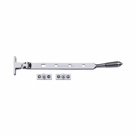 Heritage Brass Window Furniture Polished Chrome / 10"/250mm Heritage Brass - Casement Window Stay Reeded Design 10" Polished Chrome finish