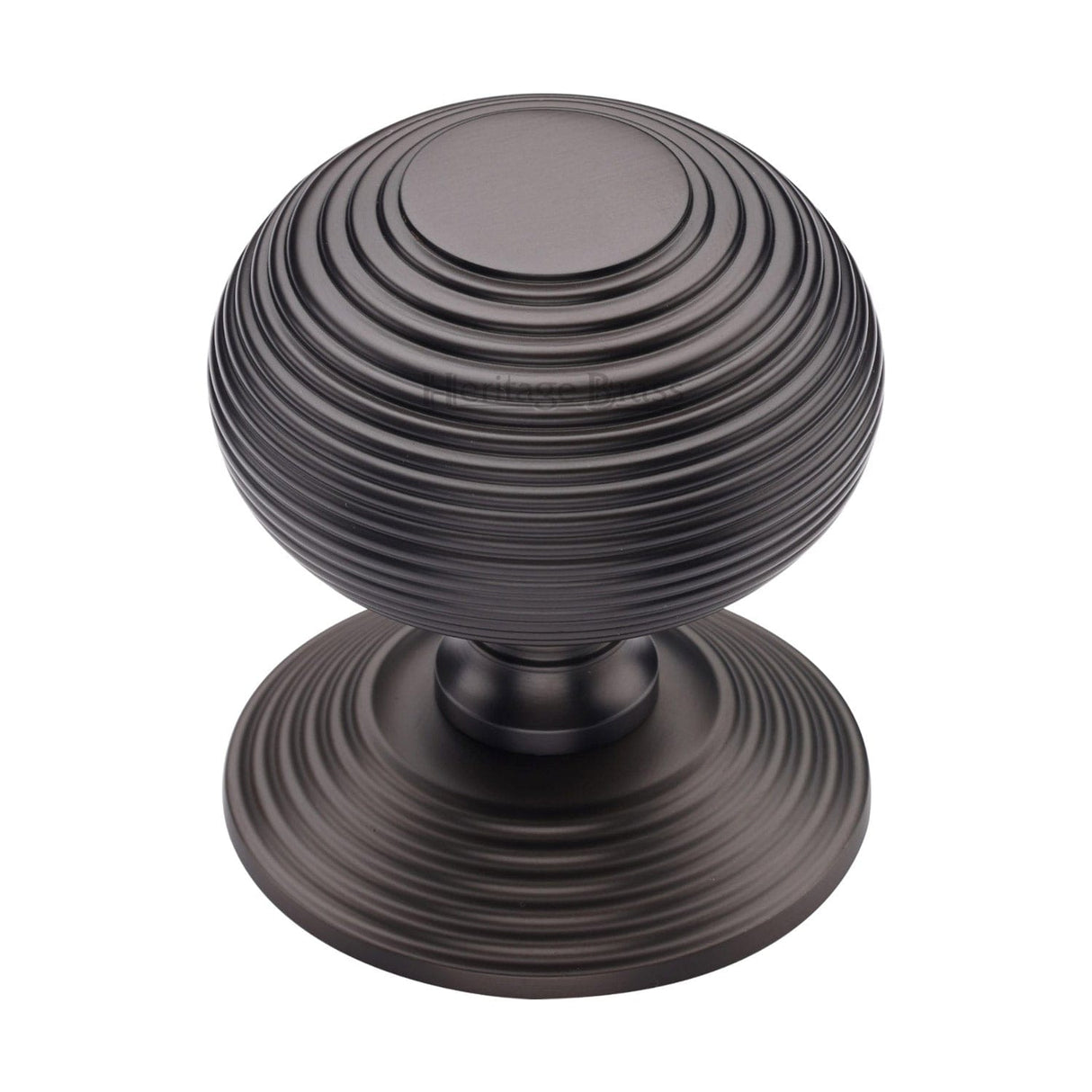 Heritage Brass Door Furniture Matt Bronze / Beehive Centre Door Knob Heritage Brass - Centre Door Knob Reeded Design 3 1/2 Matt Bronze Finish