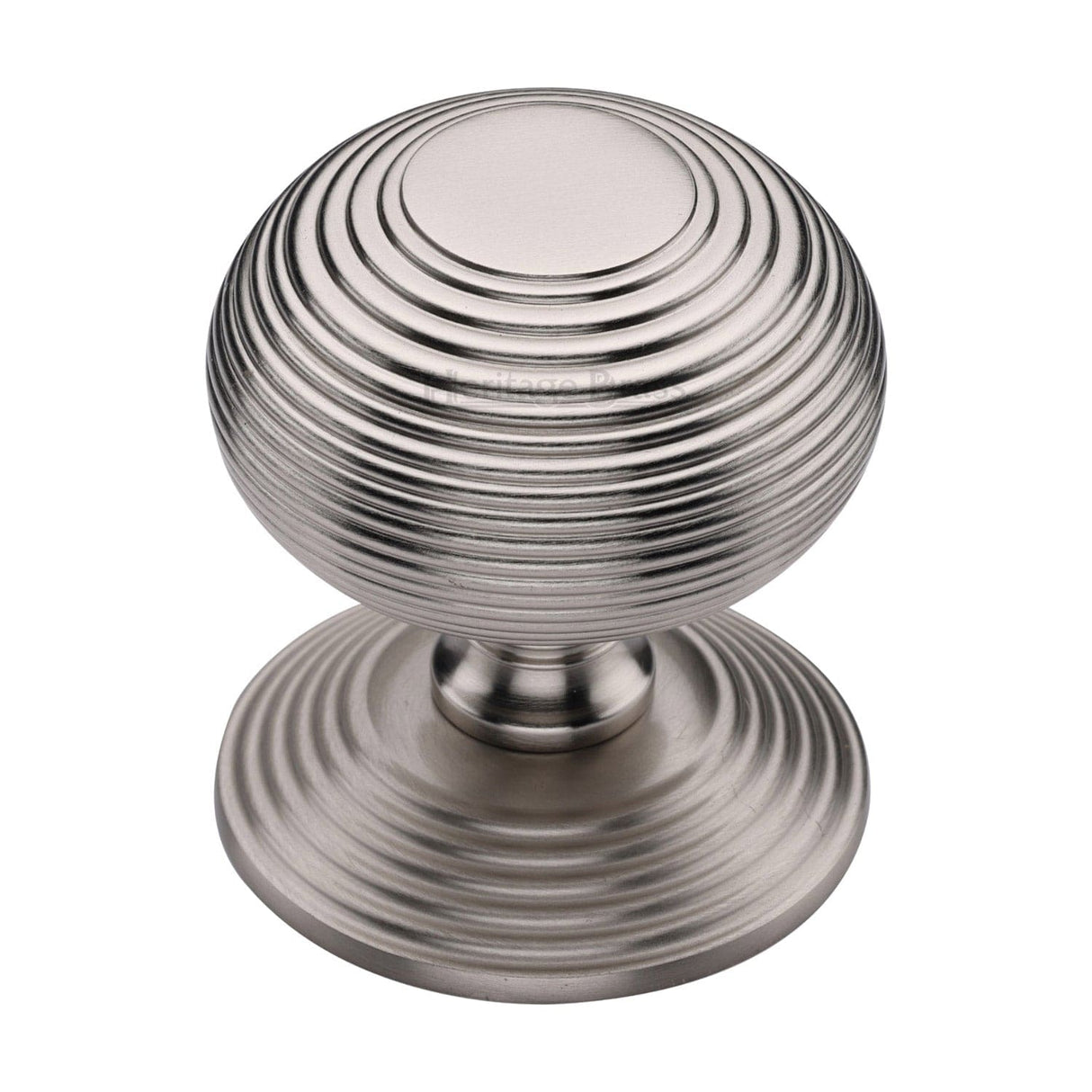 Heritage Brass Door Furniture Satin Nickel / Beehive Centre Door Knob Heritage Brass - Centre Door Knob Reeded Design 3 1/2 Satin Nickel Finish
