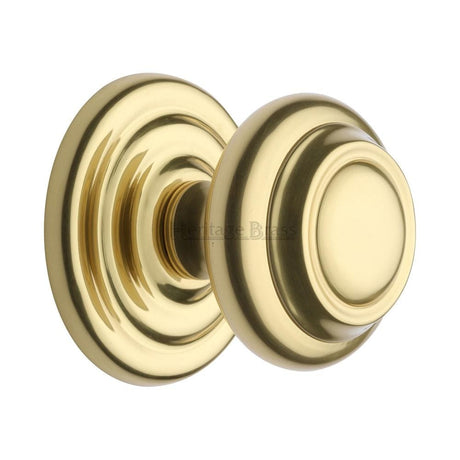Heritage Brass Door Furniture Polished Brass / Round Centre Door Knob Heritage Brass - Centre Door Knob Round Design 3 1/2" Polished Brass Finish