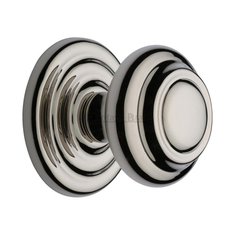 Heritage Brass Door Furniture Polished Nickel / Round Centre Door Knob Heritage Brass - Centre Door Knob Round Design 3 1/2" Polished Nickel Finish