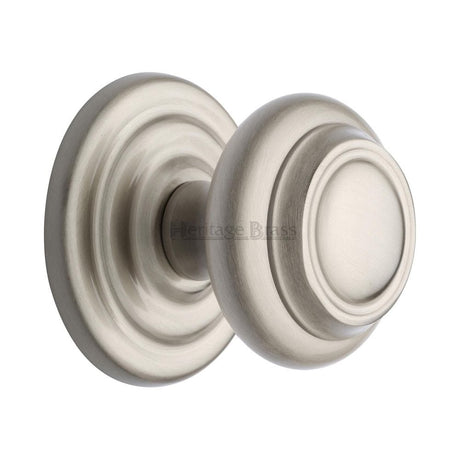 Heritage Brass Door Furniture Satin Nickel / Round Centre Door Knob Heritage Brass - Centre Door Knob Round Design 3 1/2" Satin Nickel Finish