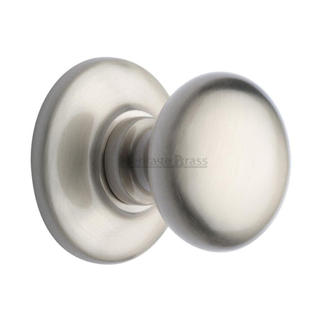 Heritage Brass Door Furniture Satin Nickel / Round Centre Door Knob Heritage Brass - Centre Door Knob Round Design 3" Satin Nickel Finish