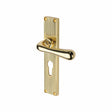 Heritage Brass Door Furniture Polished Brass / Euro Profile Lock Handles Heritage Brass - Charlbury Reeded Euro Profile Polished Brass finish