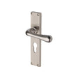 Heritage Brass Door Furniture Satin Nickel / Euro Profile Lock Handles Heritage Brass - Charlbury Reeded Euro Profile Satin Nickel finish