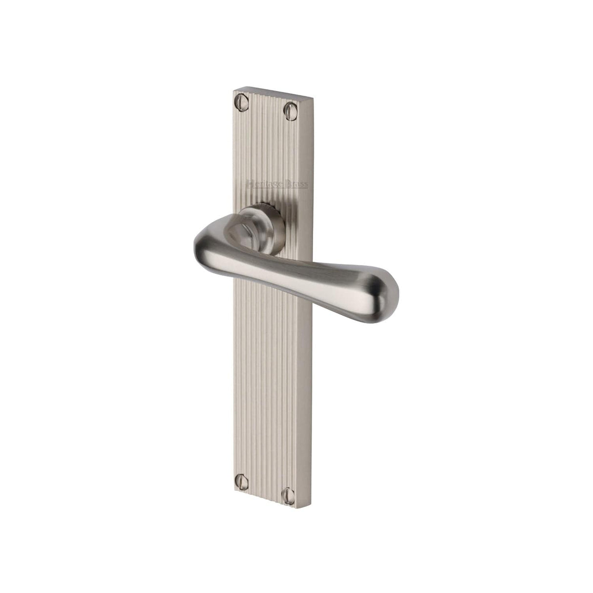 Heritage Brass Door Furniture Satin Nickel / Latch Handles Heritage Brass - Charlbury Reeded Lever Latch Satin Nickel finish
