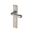 Heritage Brass Door Furniture Satin Nickel / Std. Lock Handles Heritage Brass - Charlbury Reeded Lever Lock Satin Nickel finish