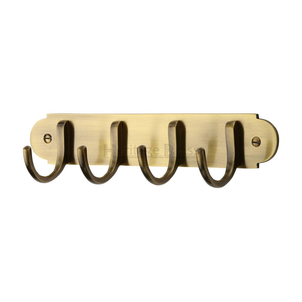 Heritage Brass Accessories Antique Brass / Coat Hooks on Plate Heritage Brass - Coat Hooks on Plate Antique Brass Finish