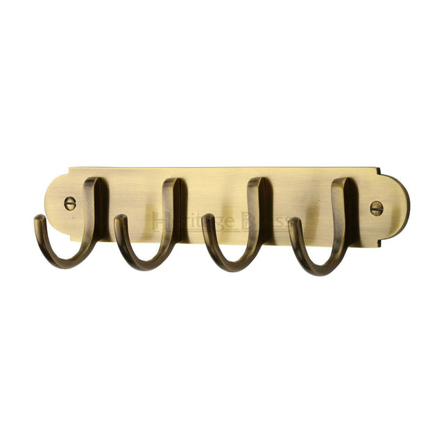 Heritage Brass Accessories Antique Brass / Coat Hooks on Plate Heritage Brass - Coat Hooks on Plate Antique Brass Finish