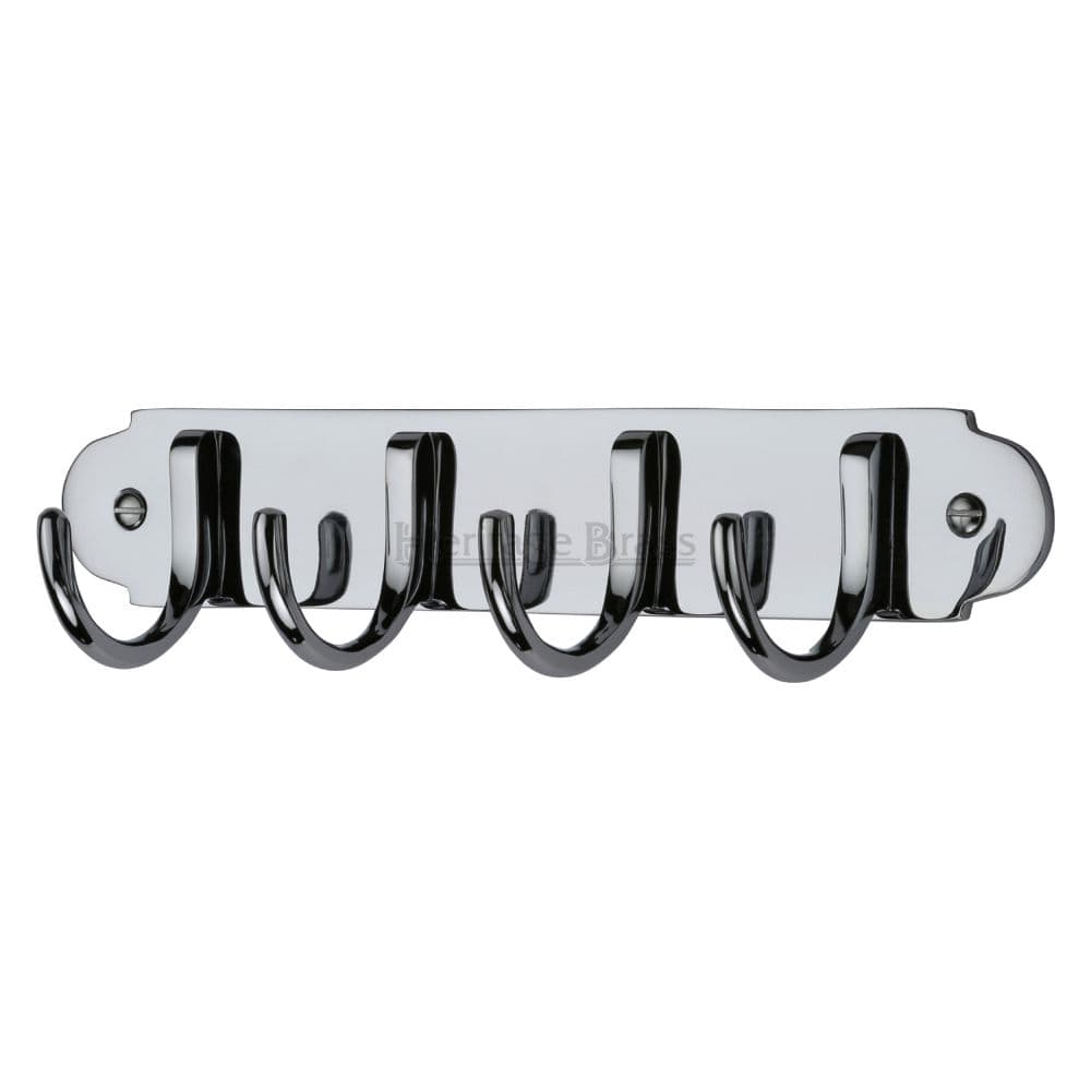 Heritage Brass Accessories Polished Chrome / Coat Hooks on Plate Heritage Brass - Coat Hooks on Plate Polished Chrome Finish