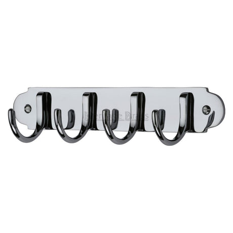Heritage Brass Accessories Polished Chrome / Coat Hooks on Plate Heritage Brass - Coat Hooks on Plate Polished Chrome Finish