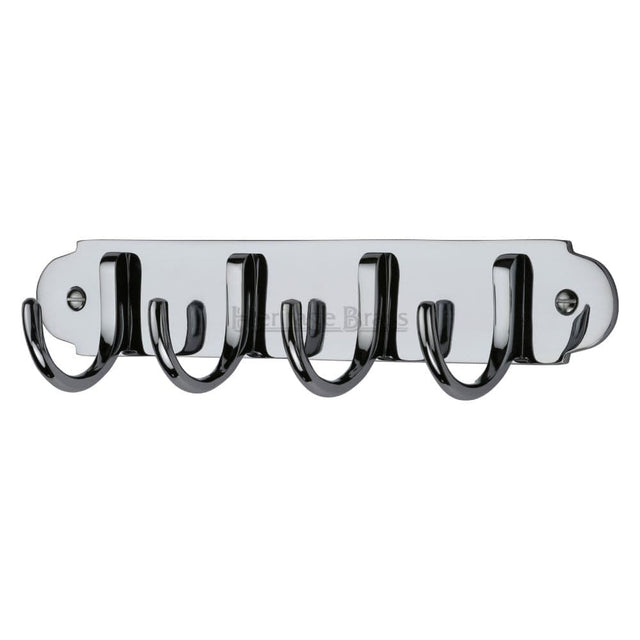 Heritage Brass Accessories Polished Chrome / Coat Hooks on Plate Heritage Brass - Coat Hooks on Plate Polished Chrome Finish