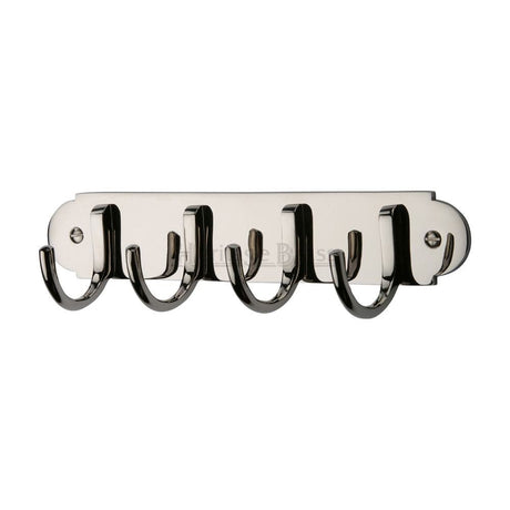 Heritage Brass Accessories Polished Nickel / Coat Hooks on Plate Heritage Brass - Coat Hooks on Plate Polished Nickel Finish