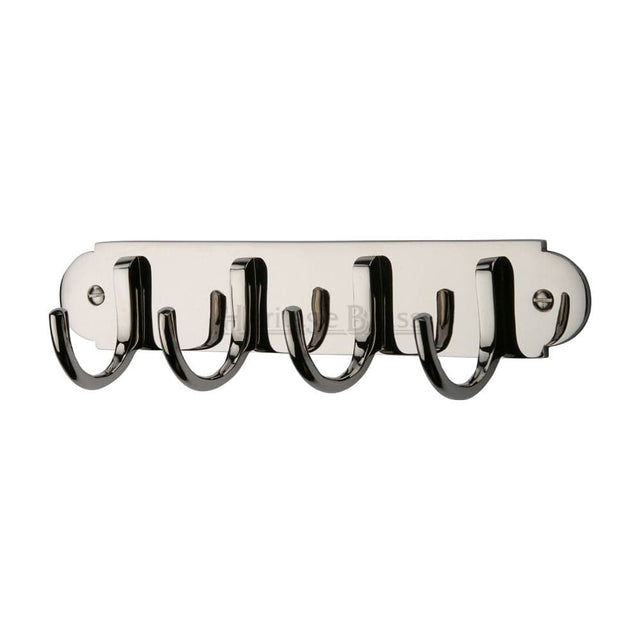 Heritage Brass Accessories Polished Nickel / Coat Hooks on Plate Heritage Brass - Coat Hooks on Plate Polished Nickel Finish