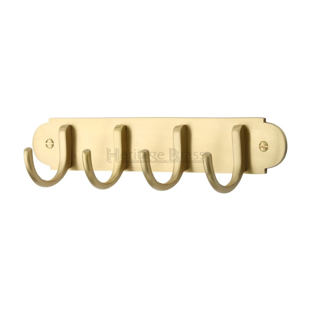 Heritage Brass Accessories Satin Brass / Coat Hooks on Plate Heritage Brass - Coat Hooks on Plate Satin Brass Finish