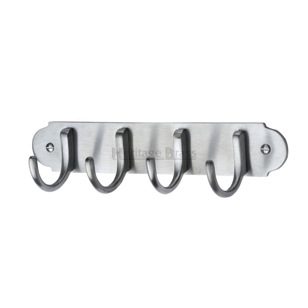 Heritage Brass Accessories Satin Chrome / Coat Hooks on Plate Heritage Brass - Coat Hooks on Plate Satin Chrome Finish