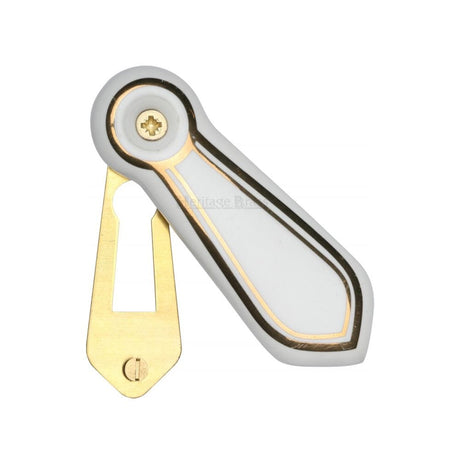 Heritage Brass Door Furniture Porcelain / Mortice Key Profile Escutcheons Heritage Brass - Covered Escutcheon Gold Line