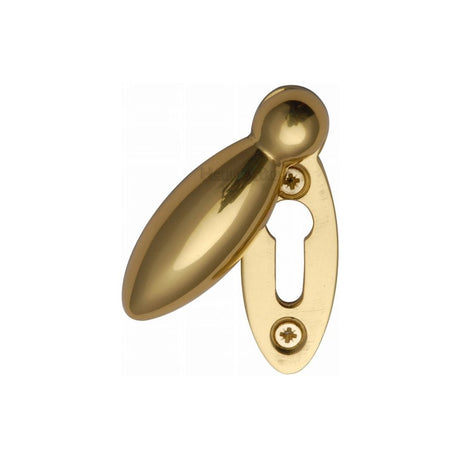 Heritage Brass Door Furniture Polished Brass / Mortice Key Profile Escutcheons Heritage Brass - Covered Keyhole Oval Polished Brass Finish