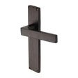 Heritage Brass Door Furniture Matt Bronze / Latch Handles Heritage Brass - Delta Hammered Lever Latch Door Handle on 200mm Plate Matt Bronze finish