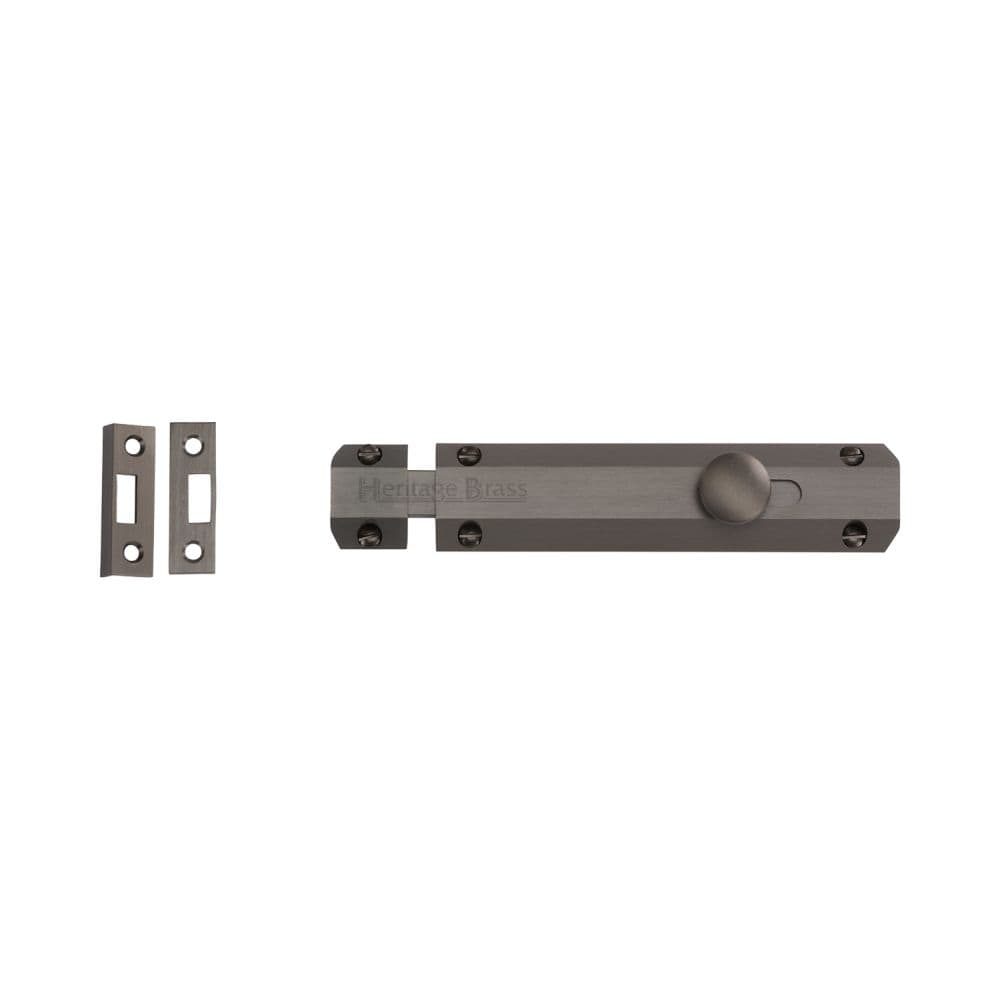 Heritage Brass Accessories Matt Bronze / Straight Surface Bolts / 150mm / 6" Heritage Brass - Door Bolt Flat 6" Matt Bronze Finish