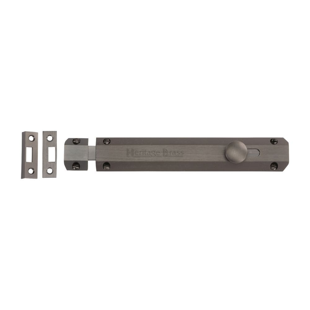 Heritage Brass Accessories Matt Bronze / Straight Surface Bolts / 200mm / 8" Heritage Brass - Door Bolt Flat 8" Matt Bronze Finish