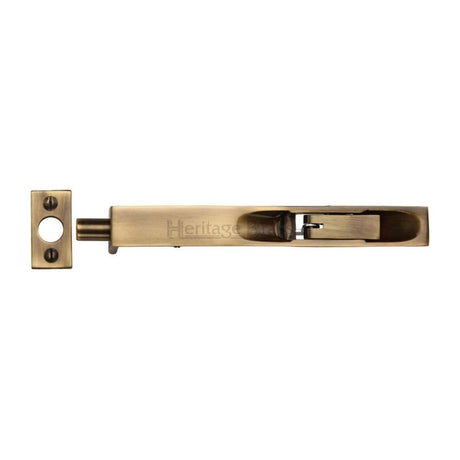Heritage Brass Accessories Antique Brass / Flush Bolts / 250mm / 10" Heritage Brass - Door Bolt Flush Fitting 10" x .3/4" Antique Brass Finish