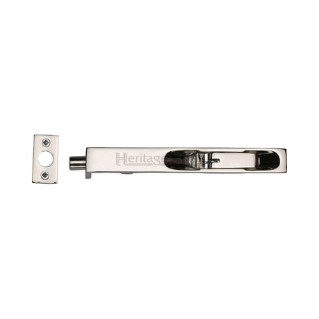 Heritage Brass Accessories Polished Nickel / Flush Bolts / 250mm / 10" Heritage Brass - Door Bolt Flush Fitting 10" x .3/4" Polished Nickel Finish