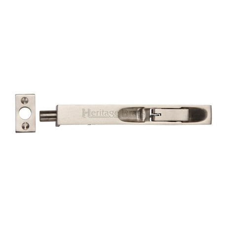 Heritage Brass Accessories Satin Nickel / Flush Bolts / 250mm / 10" Heritage Brass - Door Bolt Flush Fitting 10" x .3/4" Satin Nickel Finish